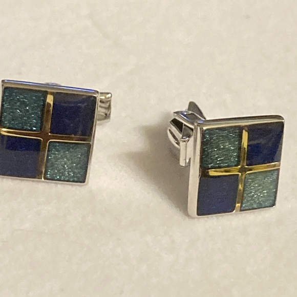 Dolan & Bullock 925 cuff links . Stylish color and design 925 stamped - Picture 1 of 4